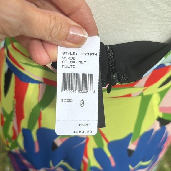 NWT Natori tropical Monstera Jumpsuit halter flare leg Retro - Picture 9 of 10